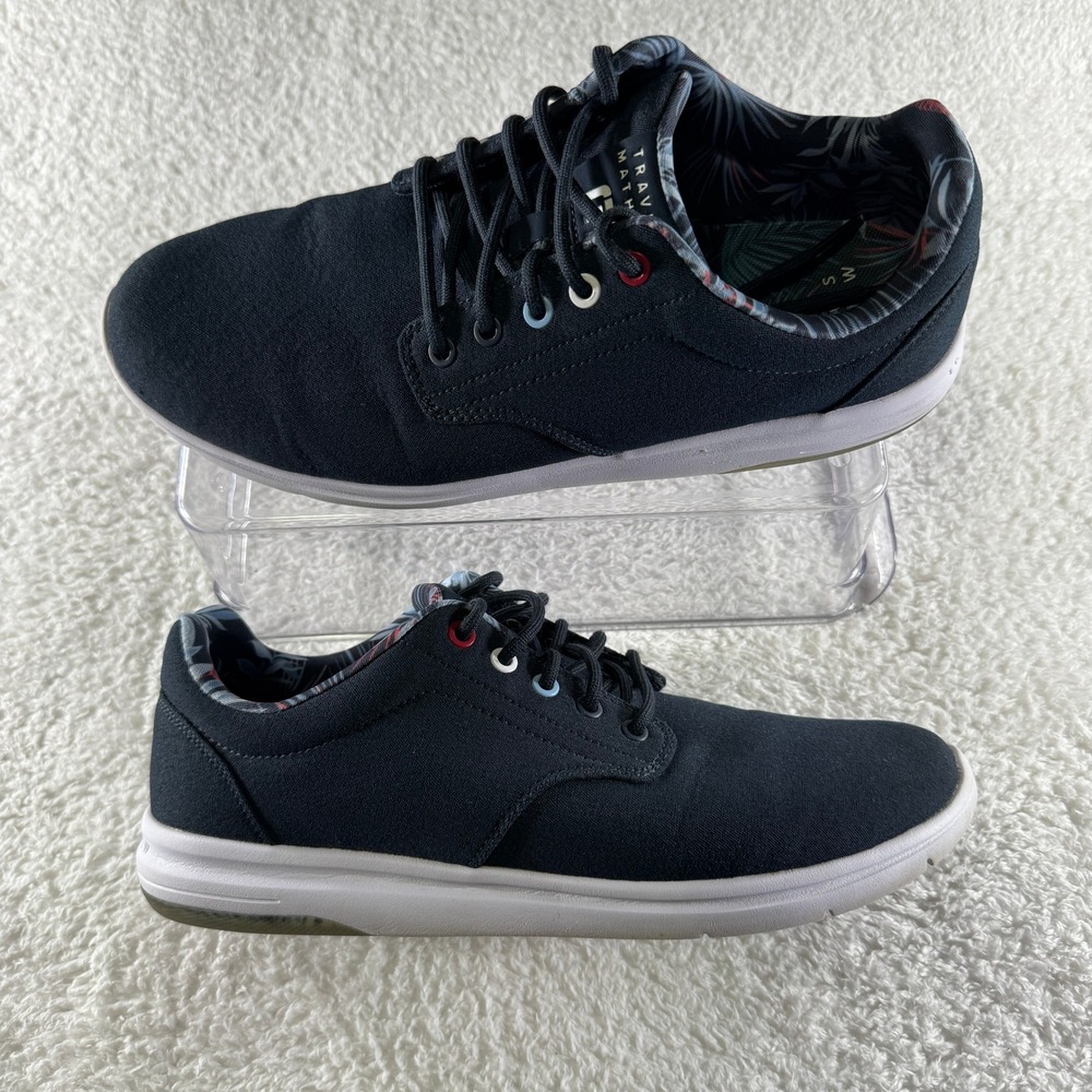 Travis Mathew Men's 11‎ Casual Navy Work Shoes Lace Up White Comfort EXCELLENT